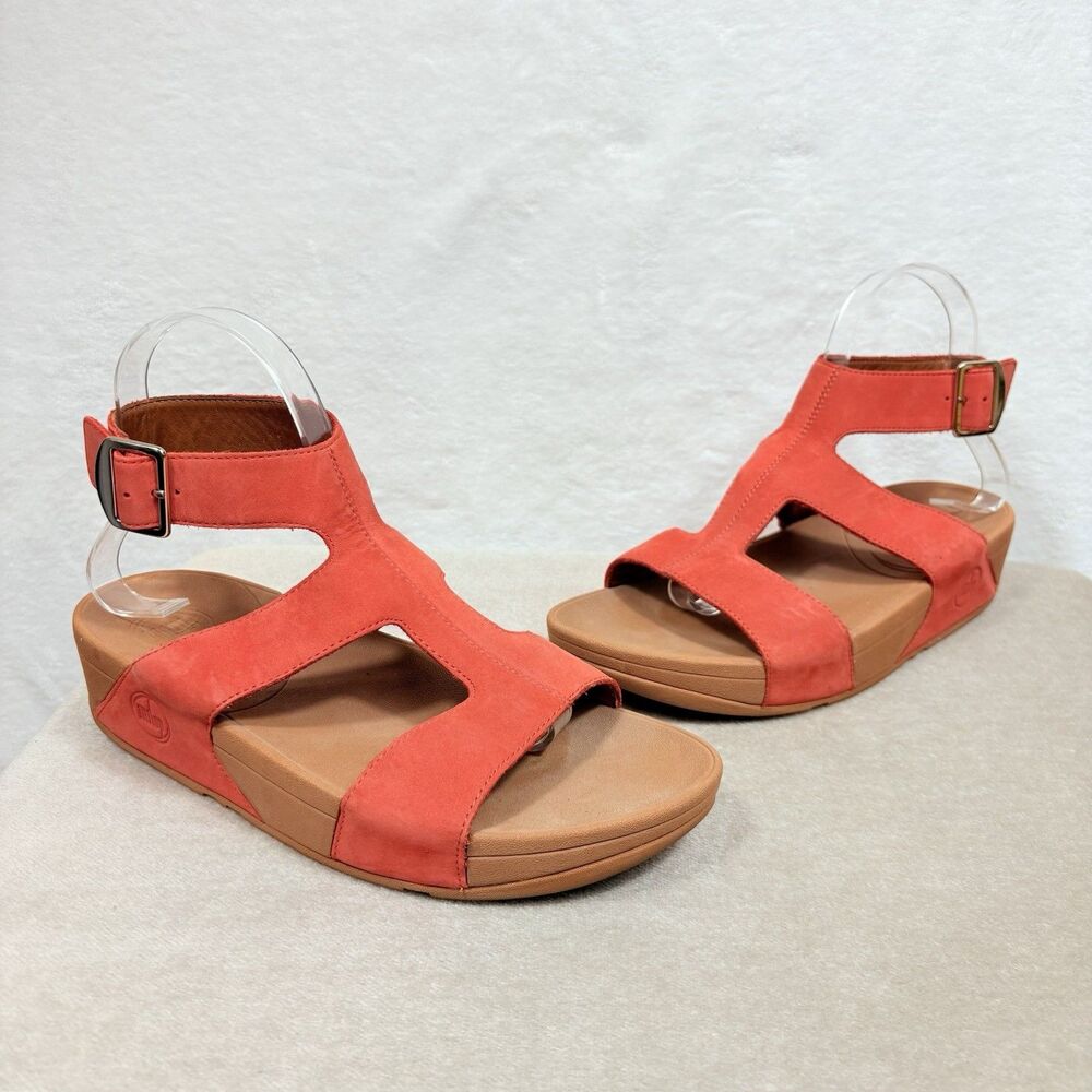 Fitflop Size 8 Orange Leather  Ankle Strap
